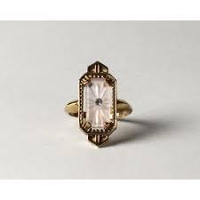 Vintage Avon Gold Frosted Camphor Glass Ring And The Rest Of These Rings Deco Jewelry Art Deco Ring Vintage Art Deco Rings