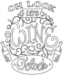 Uncorked Oh Look It S Wine O Clock Pattern Coloring Pages Coloring Pages Redwork Embroidery