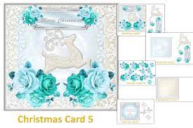 Close your eyes and imagine a glowing christmas village and snow falling on your nose. Christmas Card Making Kit Printable And With Free Clipart By The Paper Princess Thehungryjpeg Com
