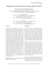 Pdf Philanthropic Commitment Traits For Waqf In Higher Education