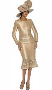 Terramina 7736 Gold Womens Flounce Skirt Set With Intricate Lace Inset Design African Print Fashion Dresses Curvy Fashion Dresses Womens Skirt Suits