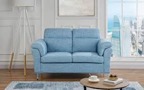 Cold hand wash only, cool iron, do not soak, do not tumble dry, wash separately. Living Room Linen Fabric Loveseat Sofa 2 Seater Couch Light Blue Buy Online In Maldives At Maldives Desertcart Com Productid 103283887