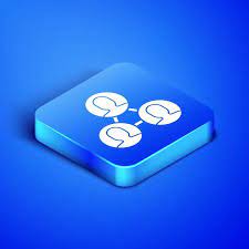 Isometric Project Team Base Icon Isolated On Blue Background Business Analysis Affiliate Base I Isometric Social Media Design Graphics Blue Backgrounds