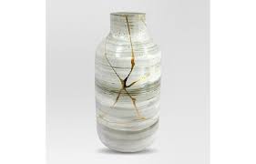 Project 62 Large White Gold Stoneware Vase