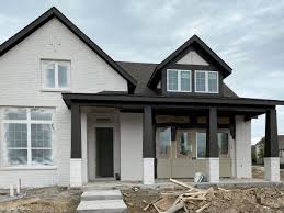 What Actually Building Your First Home Is Like Color Chic In 2020 Painted Brick House Modern Brick House White Brick Houses