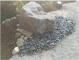 Slate Chips Against Limestone Aggregate Basalt Boulder Fountain Zen Garden Zen Garden Fountain Outdoor Decor