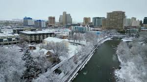 Snow Covers Reno Amid Winter Storm Warning