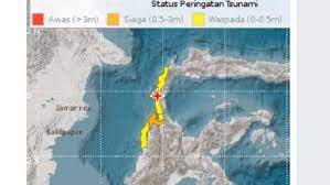 Epicenter location corrected by 2.2 km (1.4 mi) towards n. Gempa Sulteng Berpotensi Tsunami Bmkg Minta Warga Jauhi Pantai Bagian 1