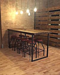 Reclaimed Industrial 8 Seater Chic Tall Poseur Dining Table Desk Bar Cafe Restaurant Steel Solid Wood Metal Hand Made Bespoke 355 Metal Dining Table Diy Kitchen Table Farmhouse Table Plans