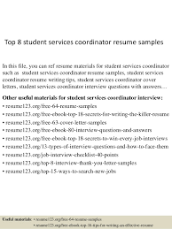 Read more and land your next job! Top 8 Student Services Coordinator Resume Samples