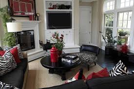 Gray and red living room has a lot of texture and chic quotient which makes it so desirable for any house. 57 Beautiful Family Room Interiors Love Home Designs Living Room Decor Gray Living Room Red Black And White Living Room