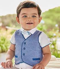 Baby Boys Blue And White Shirt Vest Bow Tie Shorts And Hat Set By Mayoral Wonderland
