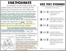 Earthquakes Unit Natural Disasters Tpt Digital Activity Distance Learning Text Evidence Natural Disasters Explanation Writing
