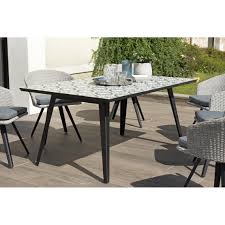 En aluminium, teck ou béton, elle saura résister aux intempéries. Table De Jardin 4 6 Personnes Rectangulaire 162x102 Cm Plateau Carreaux De Ciment Pieds Noirs En Metal Table De Jardin Pas Cher
