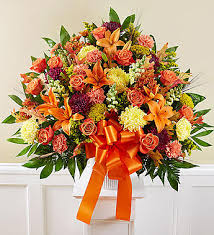 Maybe you would like to learn more about one of these? Standing Mixed Basket In Fall Colors Sympathy Flowers In Croton On Hudson Ny Cooke S Little Shoppe Of Flowers