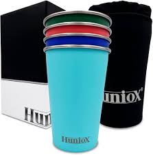 HUNIOX® 4 x 500ML Rostfritt Stål Campingmugg