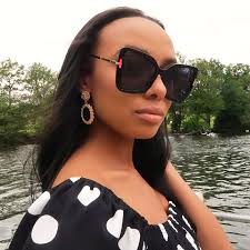 Canberra Black Oversized T-Bar Cat Eye Sunglasses