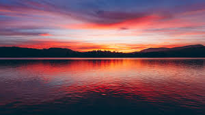 2048x1152 download wallpaper neon, light, circles . Download Lake Sunset Silhouette Horizon Nature Beautiful Wallpaper 2560x1440 Dual Wide Widescreen 16 9 Widescreen