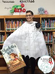 Easiest Storybook Character Costume Ever White Felt Black Tshirt Paint And A Fake Spider Msg Storybook Character Costumes Storybook Characters Cool Costumes