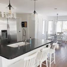 city glass pendant kitchen design