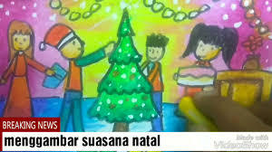Gambar perayaan hari natal bisa berbentuk gambar natal kartun, gambar pohon natal dan sebagainya. Cara Menggambar Dengan Tema Natal Dan Mewarnai Dengan Oil Pastel Christmas Drawing Youtube