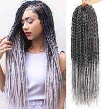 4 Salt And Pepper Braids With Good Reviews Feed In Braids Hairstyles Crochet Hair Extensions Medium Box Braids