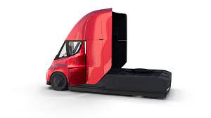 Tesla Semi Truck With Interior Red Tesla Semi Truck Semi Trucks Trucks