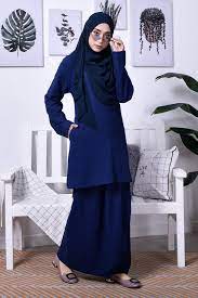 Saya baju raya memang dah settle hantar kat tukang jahit and dah siap since bulan mac 2020 lagi. Baju Kurung Moden Riau Dila Night Blue Muslimahclothing Com