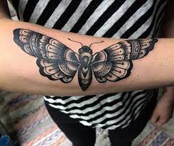 Butterfly Moth Tattoo Old School Arm Moth Tattoo Neck Tattoos Women Neck Tattoo