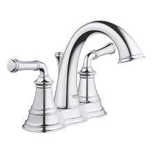 Tub faucet, showerhead, installation hardware. 4 Inch Centerset 2 Handle Bathroom Faucet 1 2 Gpm