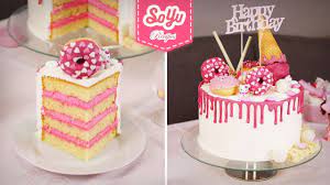 طريقة تزيين كيكة عيد ميلاد بنوته في البيت وأفضل من محلات الكيك cake desserts cake decorating