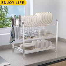 Shop wayfair for all the best dish rack dish racks & drying mats. Ready Stock Stainless Steel Dish Rack Kitchen Organizer Plate Organizer Dish Drainer Rack Kitchen Rack Plate Rack Shopee Philippines