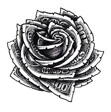 Hundred Dollar Bill Rose Floral Tattoo Design Dollar Tattoo Dollar Sign Tattoo Floral Tattoo Design