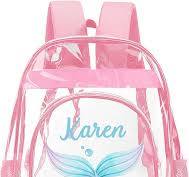 Mochila transparente personalizada para niños y niñas, mochila transparente  personalizada con nombre, STYLE 14, Personalizado