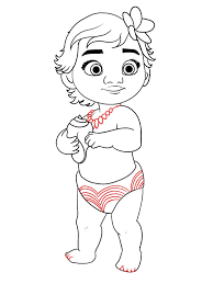 Start off with a pencil sketch. How To Draw Baby Moana From Disney S Moana Draw Central Disney Collage Baby Drawing Disney Character Drawings