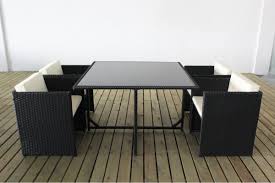 Wexfordly 6 seater metal garden furniture dining set. 5 Piece Rattan Cube Garden Furniture Set W Stowaway Chairs