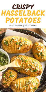 Crispy Hasselback Potatoes Gluten Free Vegan Dish By Dish Recipe Potato Recipes Side Dishes Potato Side Dishes Healthy Holiday Recipes