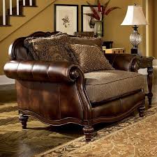 Flowing With The Rich Beauty Of Old World Design The Claremore Antique Upholstery Collection By Signature Design By Ashley F In 2020 Furniture Chairs For Sale Chair