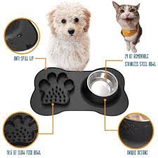 Whether you are dealing with wet food drips, dry kibble crumbles, or water splashes, you can cut down your clean up time by placing a solid mat down to capture those spills. Spill Proof Dog Bowl Mats For Food And Water Slow Feed Dog Bowl Mat To View Further For This Item Visit The Image Link Cute Dog Bowls Dog Bowls Cute Dogs