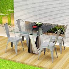 hironpal metal garden dining chair set