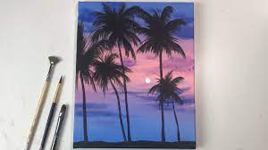 Easy paint palm trees pamela groppe art simple palm tree paintings, 11 12 2019 easy paint palm trees one stroke at a time these are great to add to the beach scene tutorial for a full on tropical experience super simple for beginning painters and so much fun these easy paint palm trees are. Acrylic Painting For Beginners On Canvas Calm Sunset Palm Tree Acrylic Painting Easy Step By Step Youtube