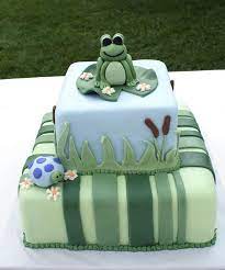 Frog Turtle Baby Shower Cake