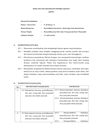 Rpp daring 1 lembar sd/mi kelas 5 revisi 2020. Rpp Pjok Kls 5