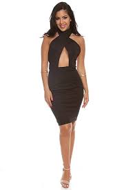 Black Criss Cross Halter Open Front Dress Lace Dress Black Short Little Black Dress Fashion Accesories