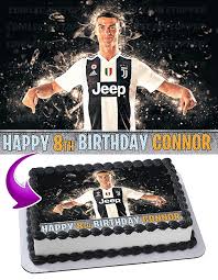 Decopac is the world's largest supplier of cake decorations to professional cake decorators and bakeries in the world. Cakecery Cristiano Ronaldo Cr7 Juventus Edible Cake Image Topper Personalized Birthday Cake Banner 1 4 Sheet Amazon Com Grocery Gourmet Food