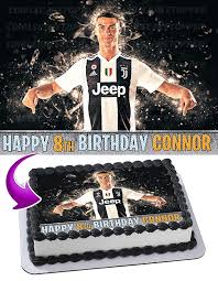 Cristiano ronaldo juventus superstar talks the champions league. Cakecery Cristiano Ronaldo Cr7 Juventus Edible Cake Image Topper Personalized Birthday Cake Banner 1 4 Sheet Amazon Com Grocery Gourmet Food
