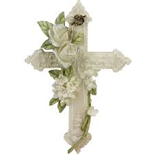 25th year wedding anniversary flowers. 25th Silver Wedding Anniversary Floral Wall Cross Gift Christmas Central