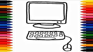 Please share our coloring pages. Computer Coloring Pages How To Paint Computer Drawing Computer Pages Youtube