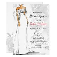 Designer Wedding Dress Elegant Bridal Shower Invitation Zazzle Com Elegant Bridal Shower Dress Bridal Shower Invitations Wedding Dress Bridal Shower