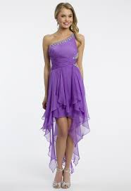 Camille La Vie One Shoulder Hanky Hem Handkerchief High Low Prom Dress Fitted Homecoming Dresses Prom Dresses Modest Red Prom Dress Long